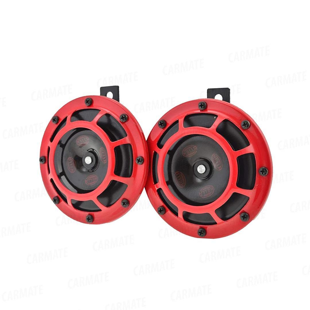 Hella Red Grill Super tone Horn Set (12V,300/500 Hz,105-118 dB @ 2 m) - CARMATE®