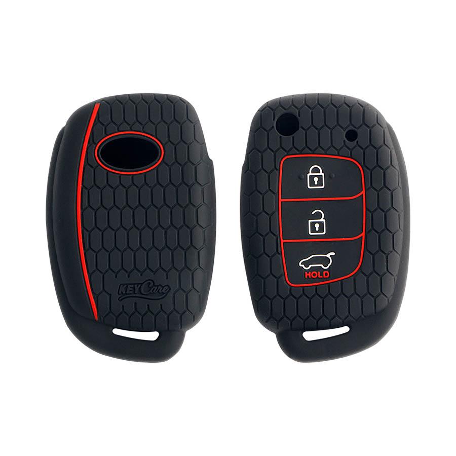 Keycare Silicon Car Key Cover for Hyundai - Aura (Flip Key) (KC 10