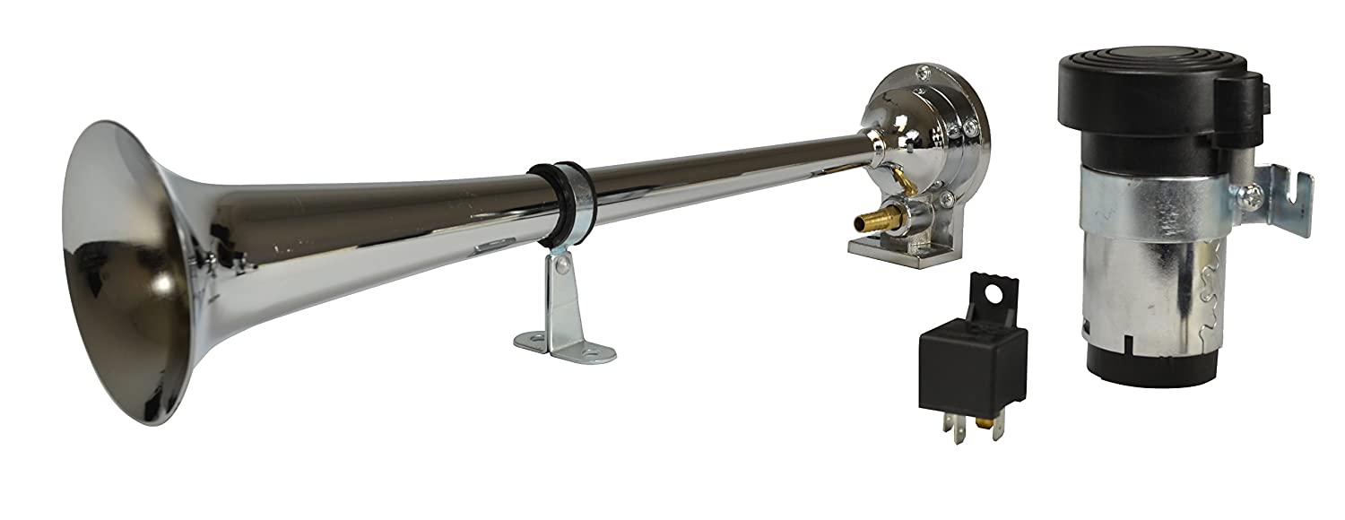 Hella 013410001 Chrome 12V Air 1-Trumpet Horn Kit (12V,115 dB @ 2m) –  CARMATE®
