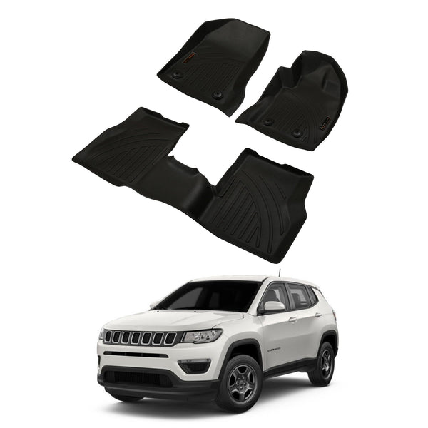 Drivn 5D TPV Car Foot Mat for Jeep Compass - Black, 5D Car Floor Mat, –  CARMATE®