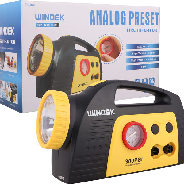 WINDEK RCP_C25B_1901 Analog Preset Tyre Inflator, Black - (320 PSI)