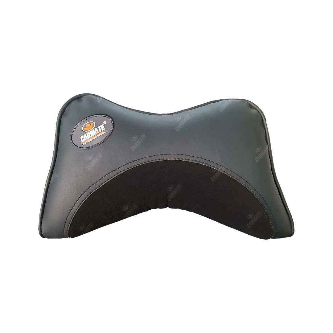 CARMATE Embassy Car Seat Neck Pillow, Headrest Cushion for Neck Pain Relief & Cervical Support with Pure Memory Foam and Ergonomic Design (Black Velvet)