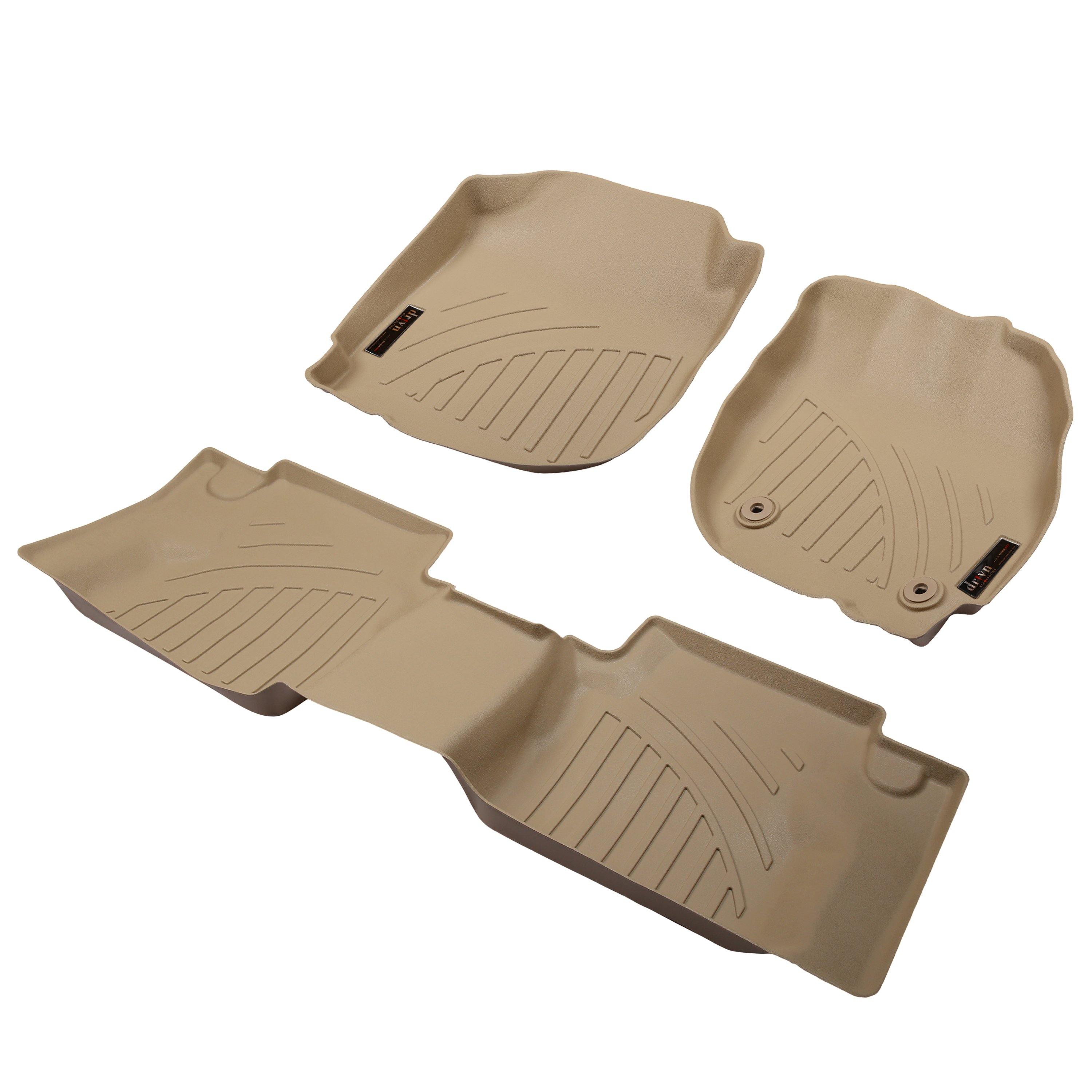 Drivn 5D TPV Car Foot Mat for Honda City - Black, 5D Car Floor Mat, Customised Car Floor Mat for Honda City (Set of 3) - CARMATE®