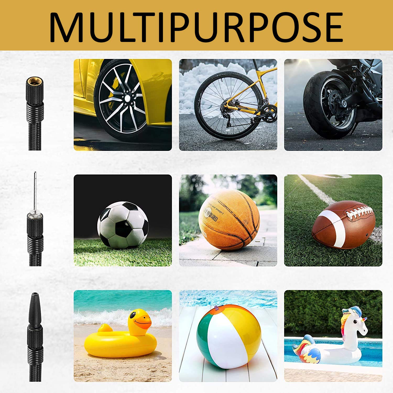 Windek 1501 Analog Tyre Inflator Multi-Purpose Air Pump with Compact Design & Speedy Inflation (Black)