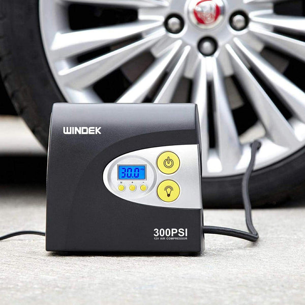 WINDEK 1902 Digital Tyre Inflator Portable & Easy to Operate Tire Air Pump with Auto Shut-Off & LED Light (Black)