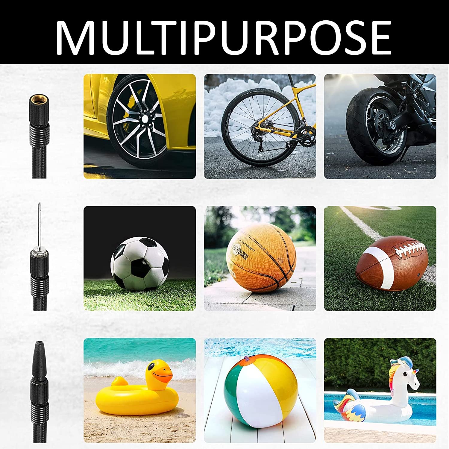 Windek 1903 Compact Tyre Inflator Air Pump 300 PSI with Powerful Compressor Compatible with All Car & Bikes (Black)