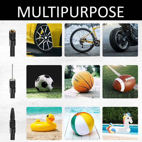 Windek 1903 Compact Tyre Inflator Air Pump 300 PSI with Powerful Compressor Compatible with All Car & Bikes (Black)