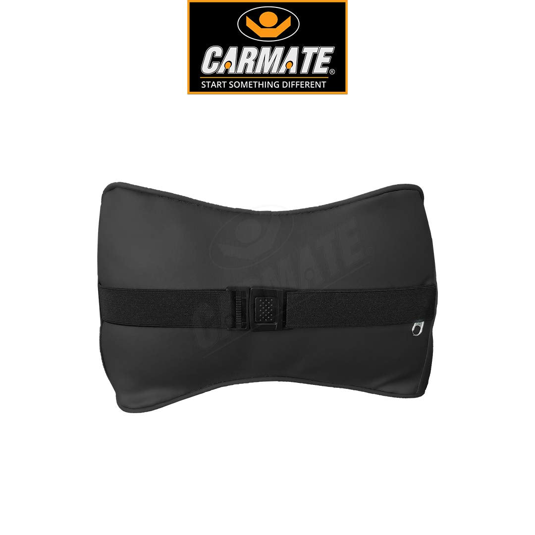 CARMATE Embassy Car Seat Neck Pillow, Headrest Cushion for Neck Pain Relief & Cervical Support with Pure Memory Foam and Ergonomic Design (Black Net)
