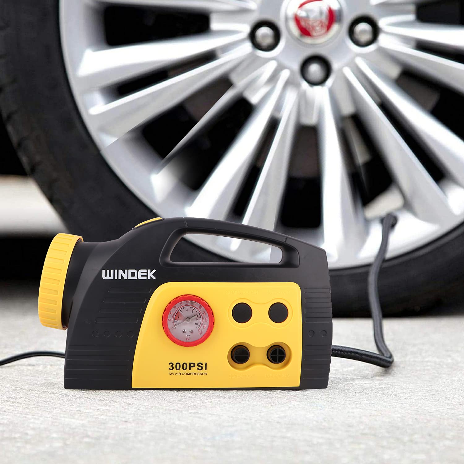 WINDEK RCP_C25B_1901 Analog Preset Tyre Inflator, Black - (320 PSI)