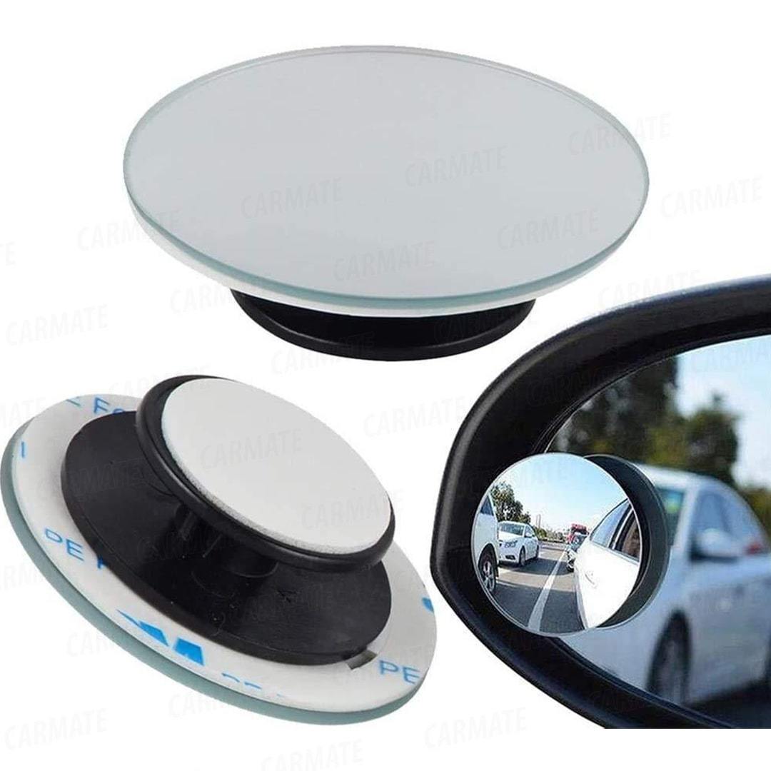 Carex Ipop Blind Spot Mirror, 2" Round HD Glass Frameless Convex Rear View Mirror Cars/Trucks/Vans, Pack of 2 - CARMATE®