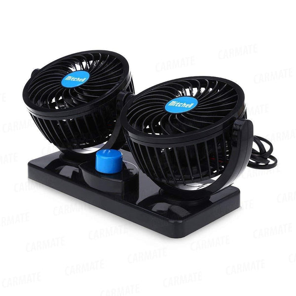 CARMATE Car Fan 12V 360 Degree Rotatable Dual Head 2 Speed Dashboard Auto Cooling Air Fan - Universal Fitment for All Cars - CARMATE®