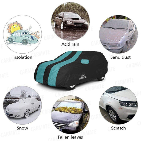 Carmate Passion Car Body Cover (Blue and Black) for  Skoda Fabia - CARMATE®