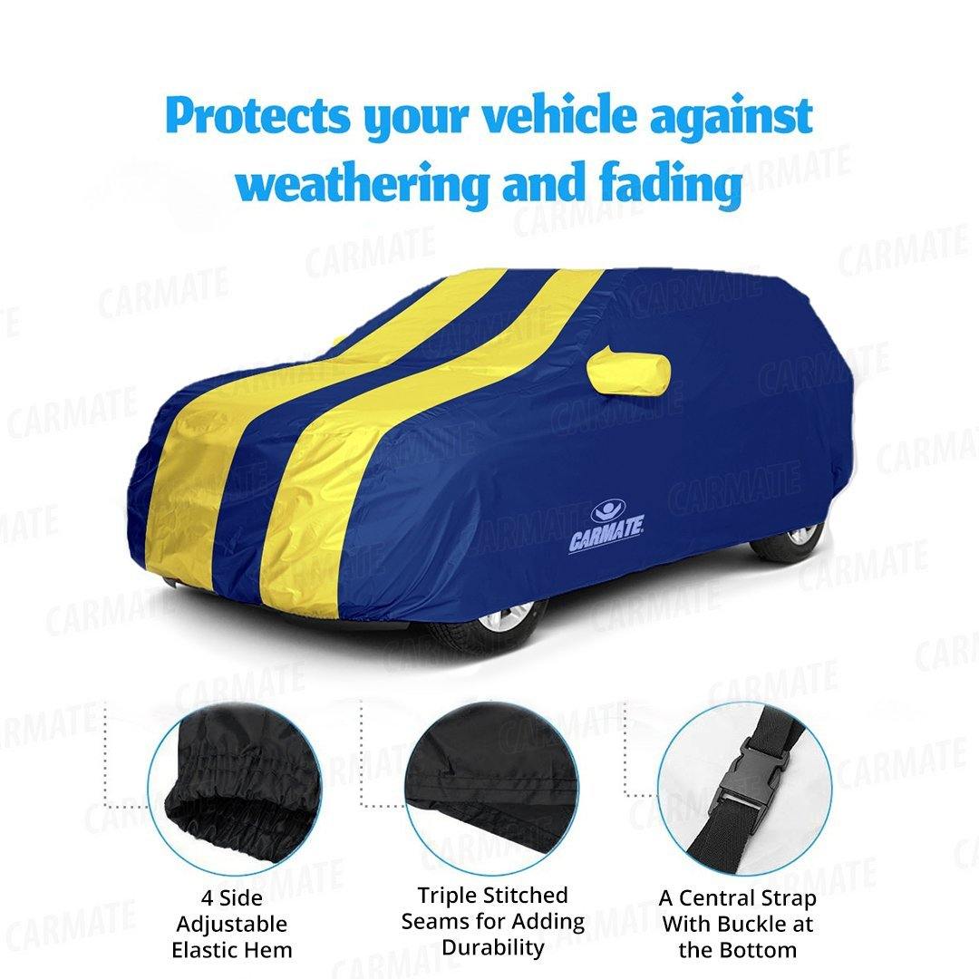 Carmate Passion Car Body Cover (Blue and Black) for  Skoda Fabia - CARMATE®