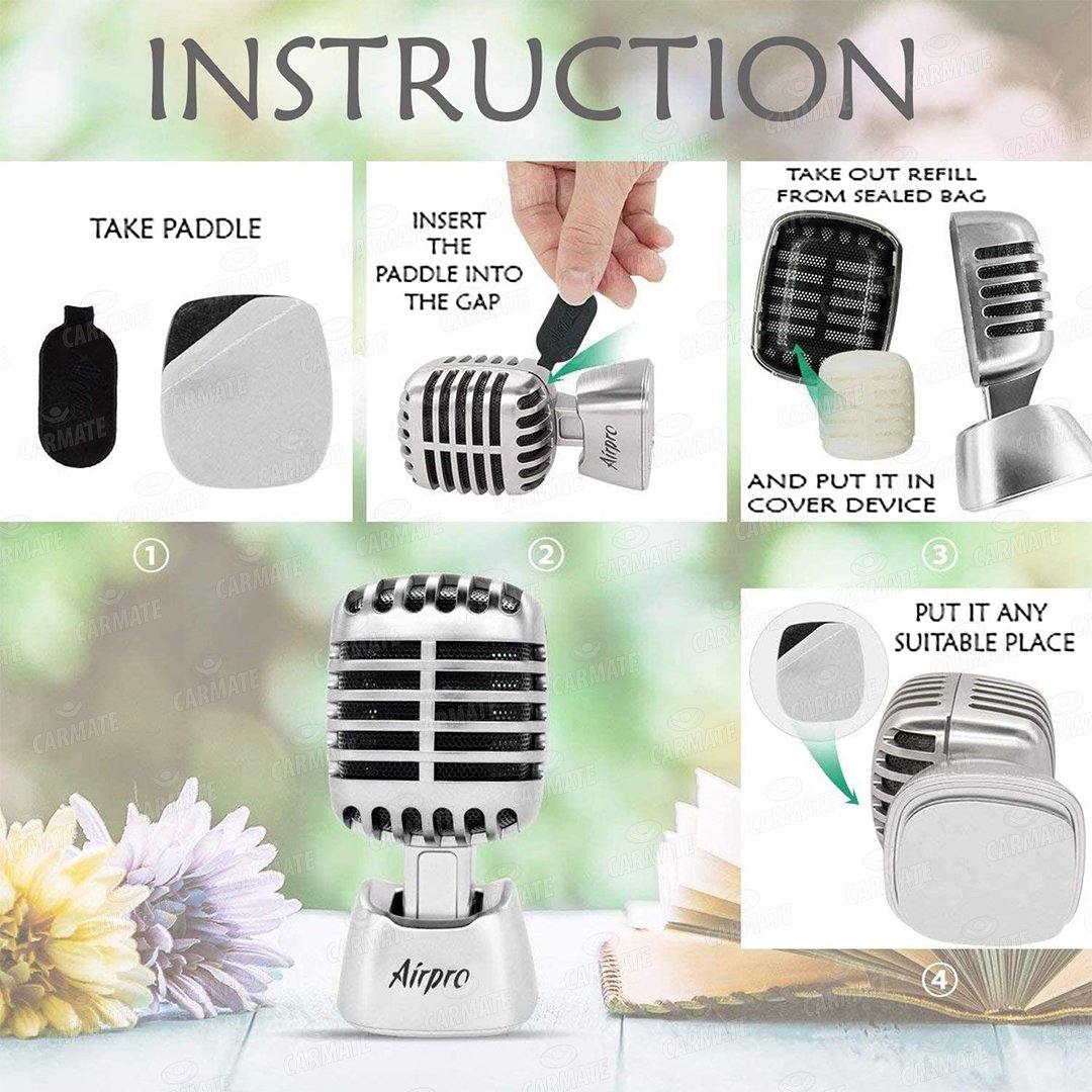 Airpro Mic Man Gel Air Freshener - Ocean Escape for Car Desk Office Cabin Home Room Perfume and Fragrance - CARMATE®