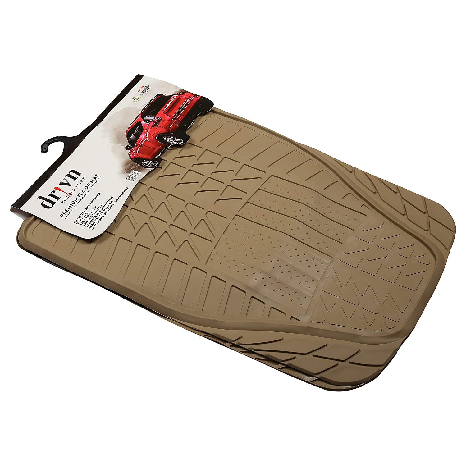 Drivn Universal Car Foot Mat for Mini Cooper Country Man Coupe - (Set of 5)