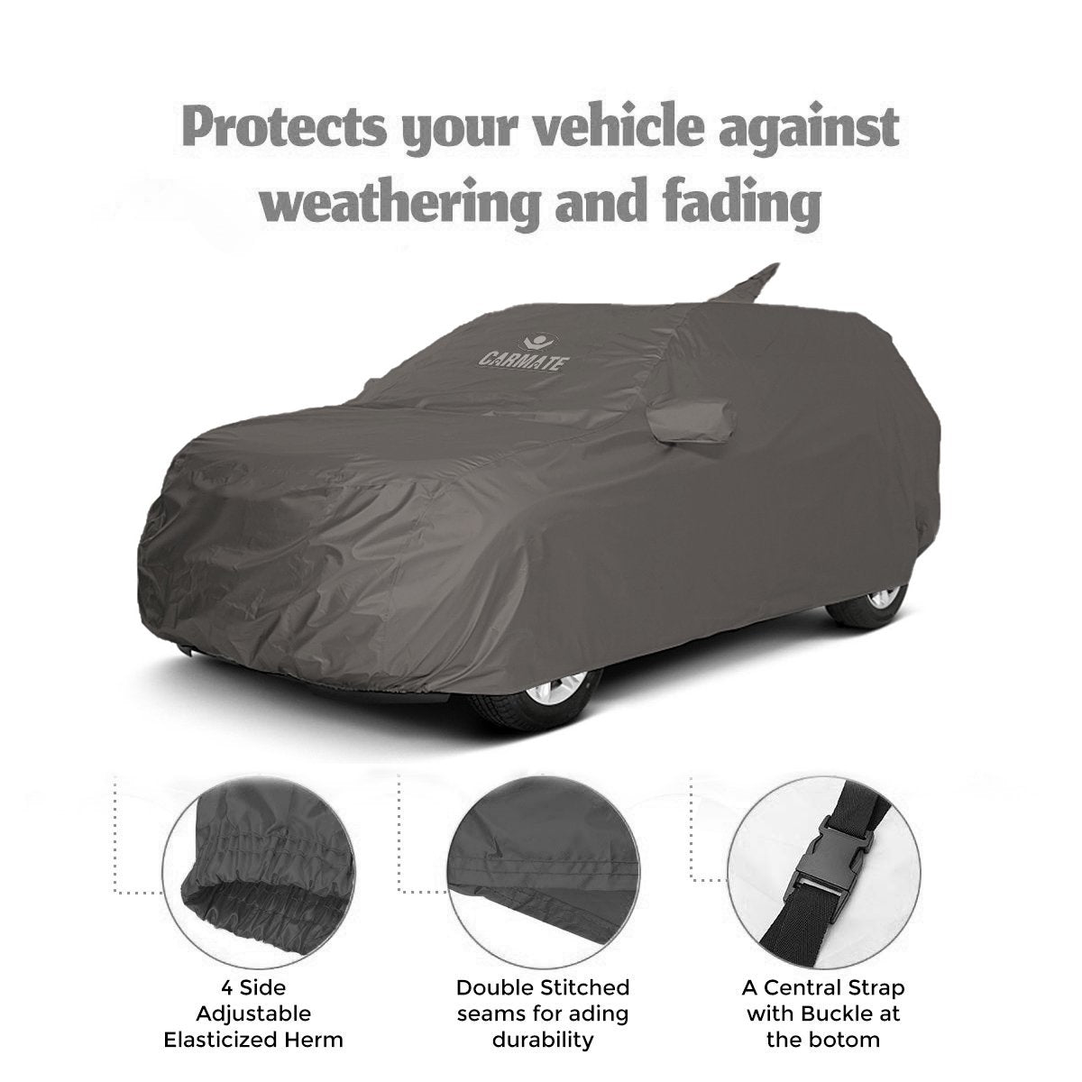 Carmate Car Body Cover 100% Waterproof Pride (Grey) for Jeep - Compass - CARMATE®