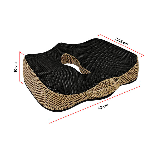 CARMATE Orthopedic Memory Foam Seat Cushion (Key Hole) For Tailbone Pain Relief, Sciatica Pain Relief, Hip Support, Lower Back Support With Computer, Car, Office Ergonomic Chair