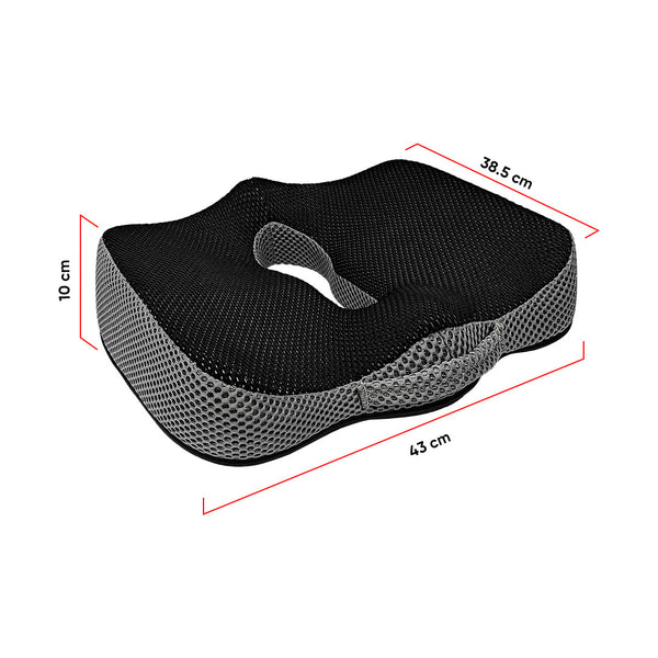 CARMATE Orthopedic Memory Foam Seat Cushion (Key Hole) For Tailbone Pain Relief, Sciatica Pain Relief, Hip Support, Lower Back Support With Computer, Car, Office Ergonomic Chair