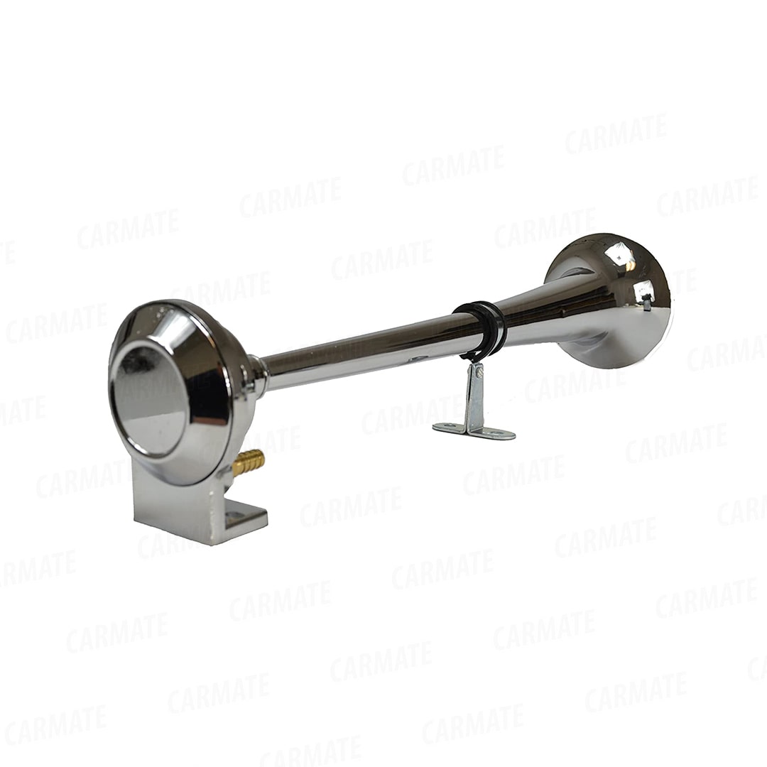 Hella Chrome 12V Air 1-Trumpet Horn Kit (12V,115 dB @ 2m) - CARMATE®