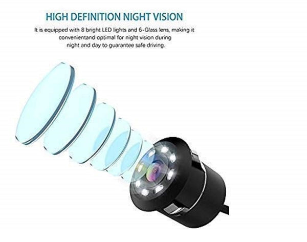 CARMATE Universal Reverse Parking Camera with LED l Bumper Camera 120 Degree Wide Viewing Angle | 18.5mm Diameter (Camera with LED)