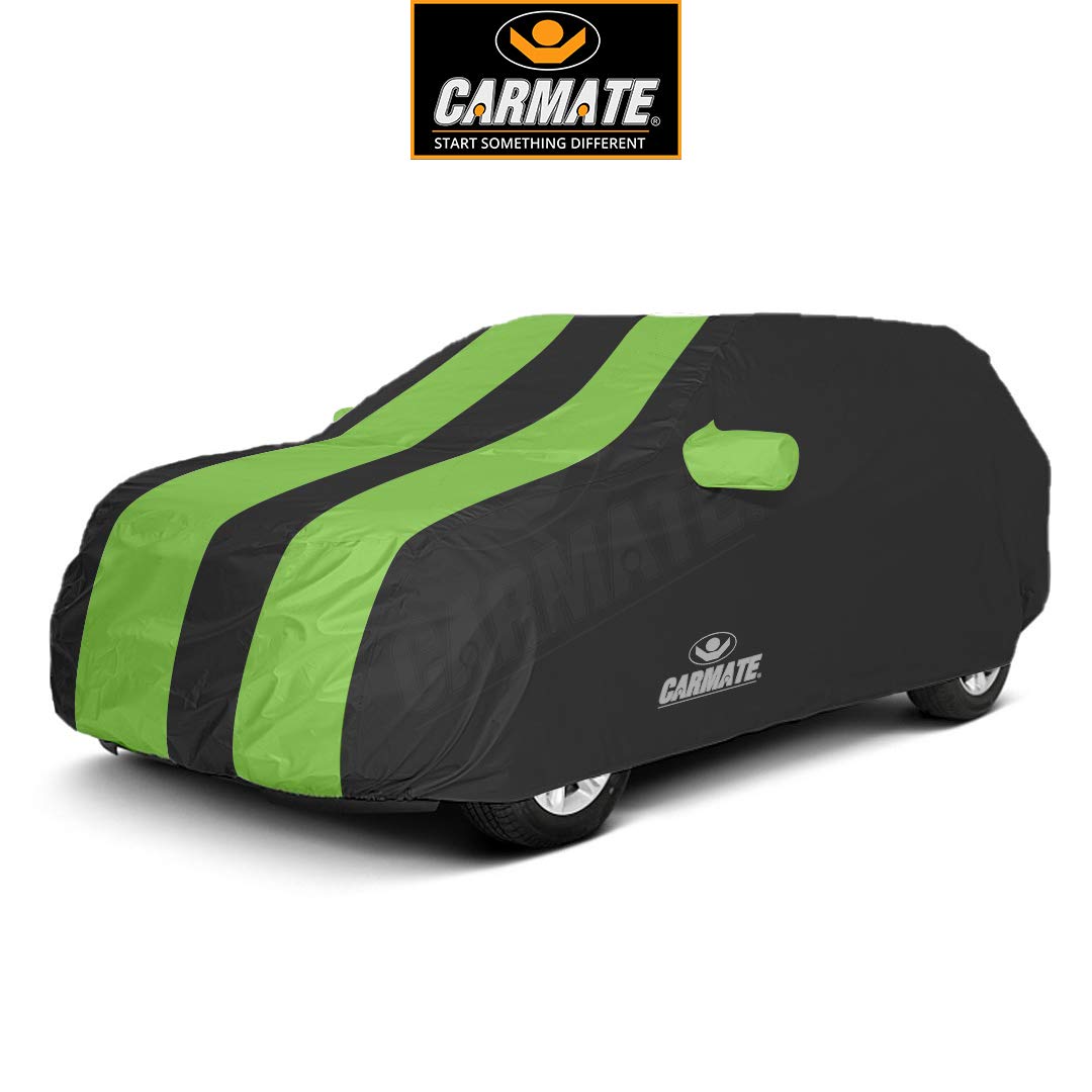 Carmate Passion Car Body Cover (Black and Green) for Maruti - Zen - CARMATE®