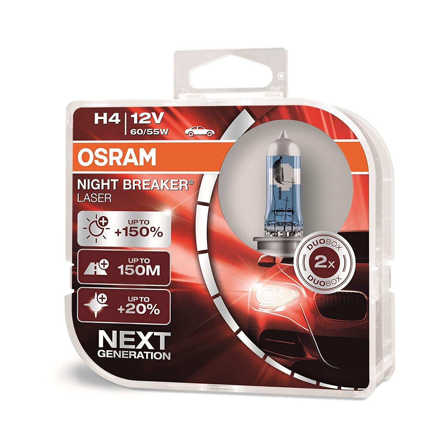 Osram H4 Night Breaker Laser Duo Box 64193NBL-HCB Light Next GEN (60/55W, 12V, 2 Bulb) - CARMATE®