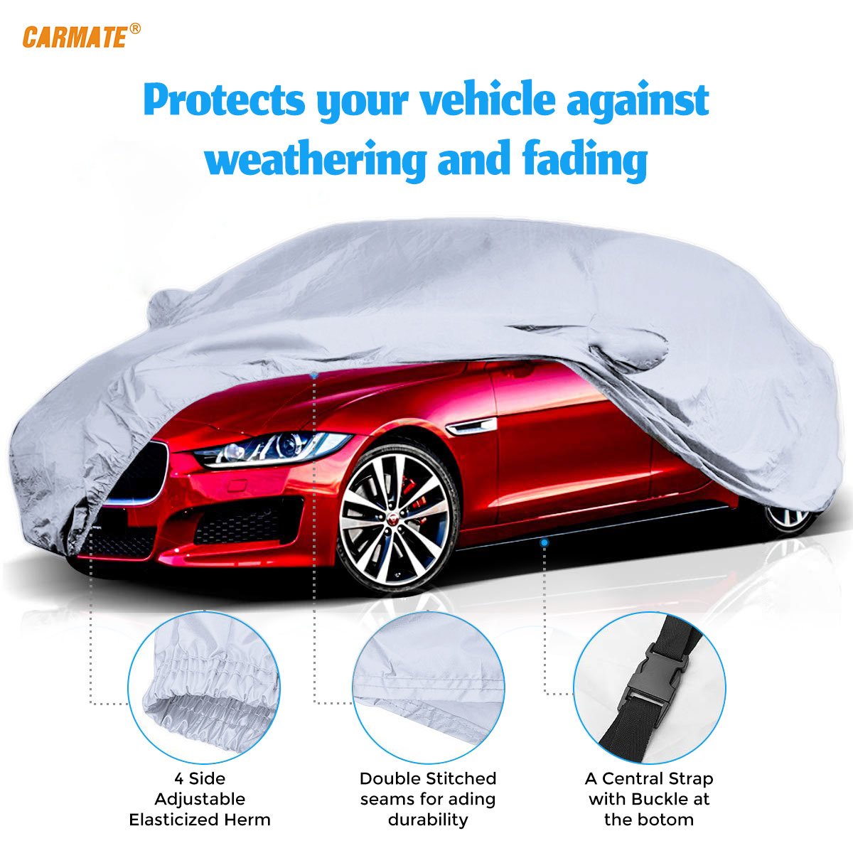Carmate Premium Car Body Cover Silver Matty (Silver) for  Mahindra - Quanto - CARMATE®