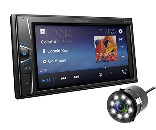 Pioneer Combo of MVH-G219BT (6.2") Touch Screen Media Receiver with Bluetooth and 8 LED Car Reverse Camera