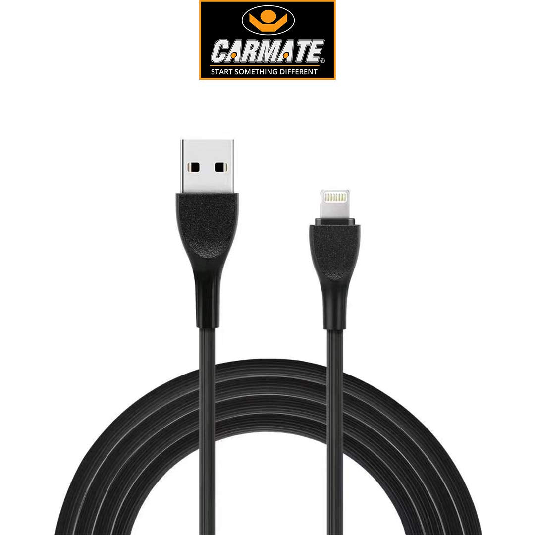 CARMATE Quick Charging Car Charger 6 Ampere (3 Amp QC and 3 Amp Normal) Comes with 3.1 Amp Fast Charging Lightning to USB Data Cable - Black