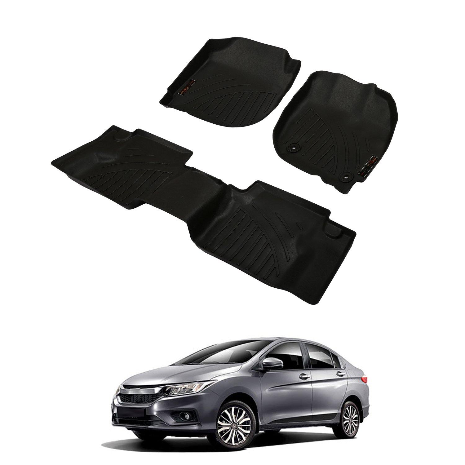 Drivn 5D TPV Car Foot Mat for Honda City - Beige, 5D Car Floor Mat, Customised Car Floor Mat for Honda City (Set of 3) - CARMATE®