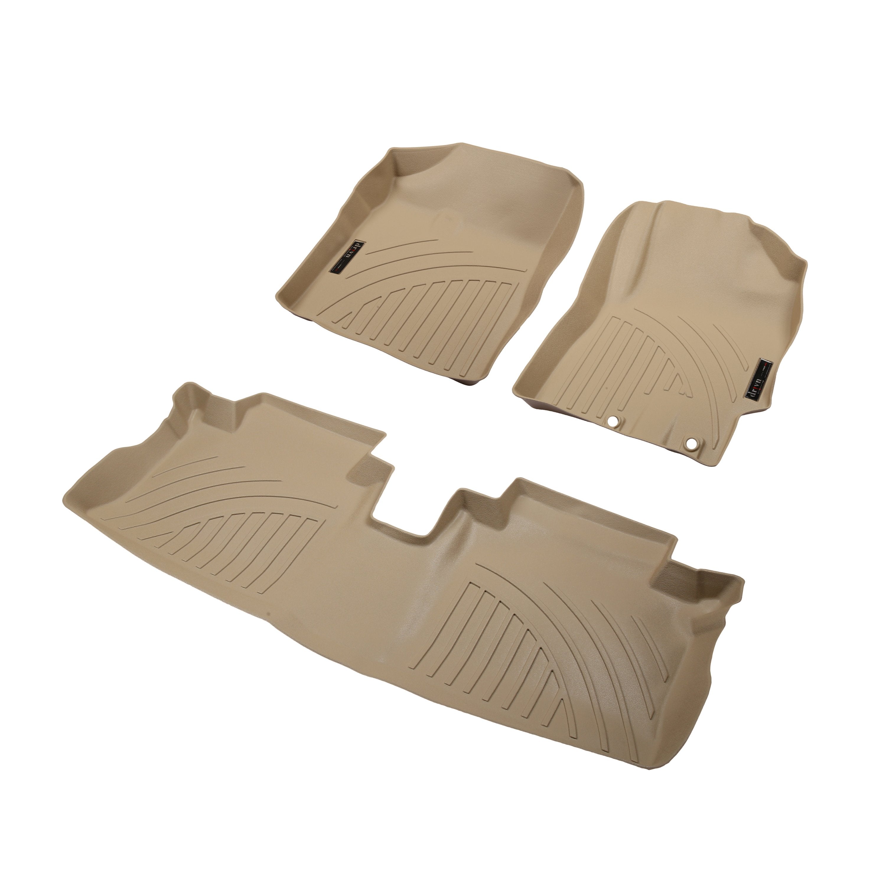 Drivn 5D TPV Car Foot Mat for Toyota Yaris - Beige, 5D Car Floor Mat, Customised Car Floor Mat for Toyota Yaris (Set of 3) - CARMATE®