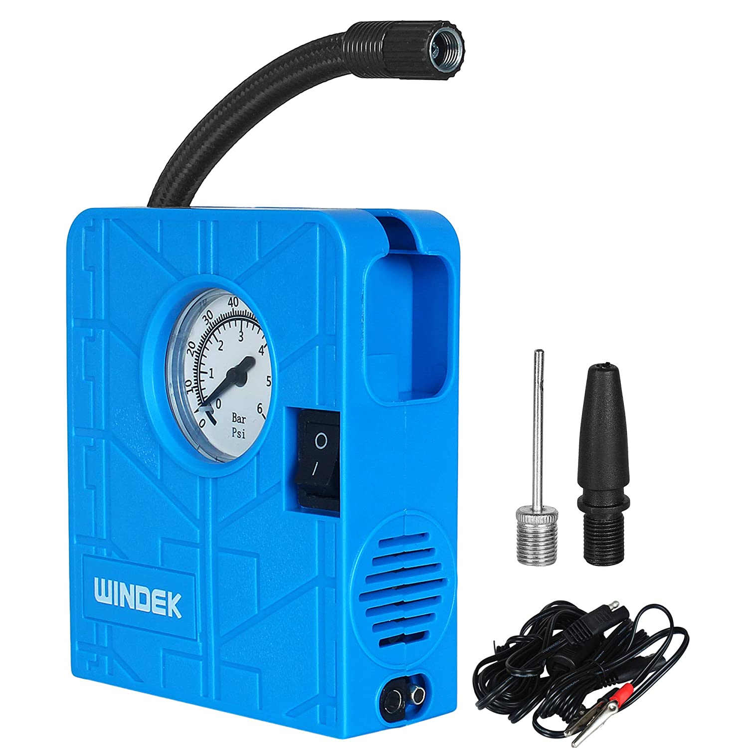 Windek 1500 -12V Portable Mini Air Pump Compressor Tyre Tire Inflator for Car, Bike, Bicycle, Motorcycles, Balls, with LED Light