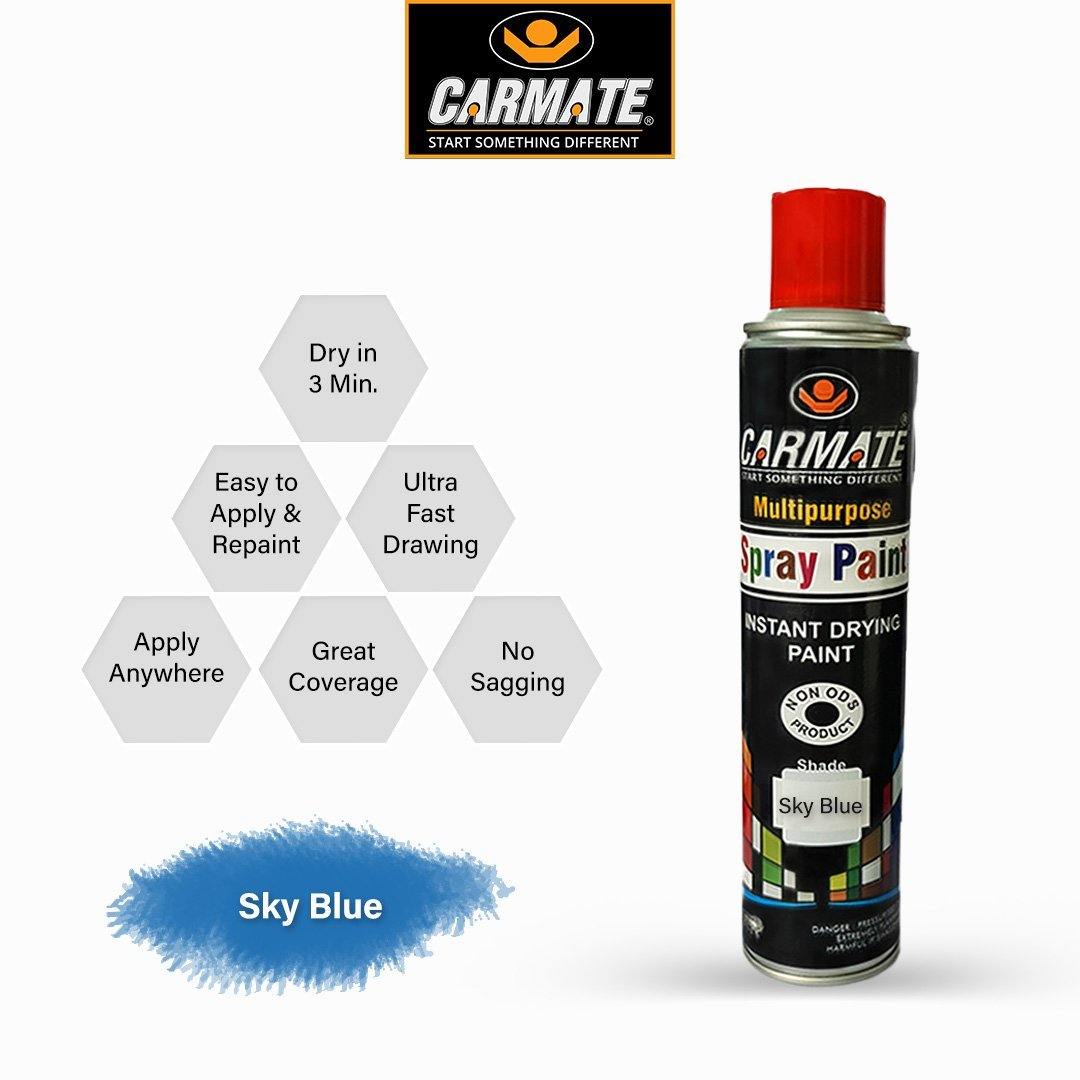 CARMATE Spray Paint - Ready to Use Aerosol Spray Paint for Car Bike Spray Painting Home & Furniture - 440 ML (SKY BLUE) - CARMATE®