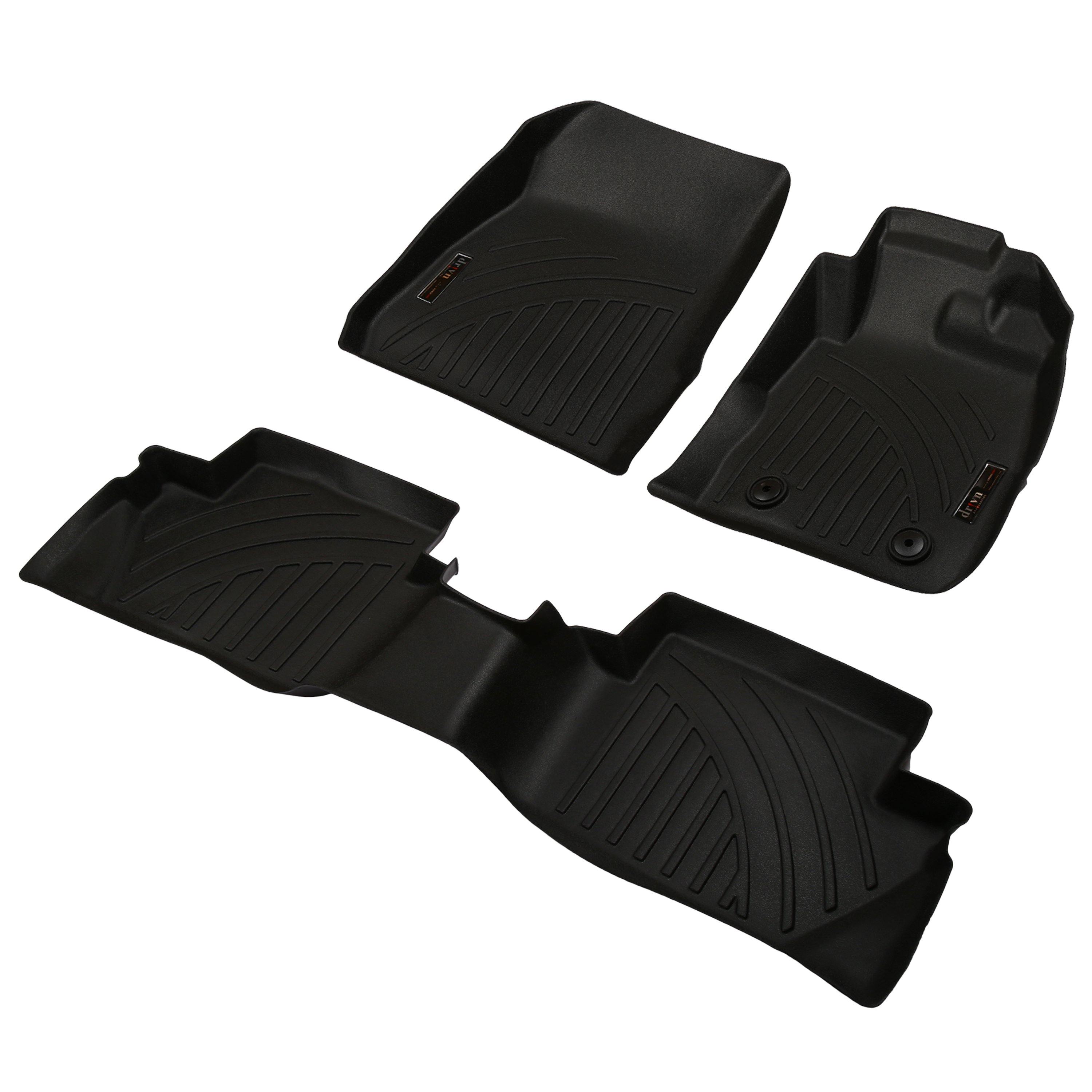Drivn 5D TPV Car Foot Mat for Ford EcoSport - Black, 5D Car Floor Mat, Customised Car Floor Mat for Ford EcoSport (Set of 3) - CARMATE®