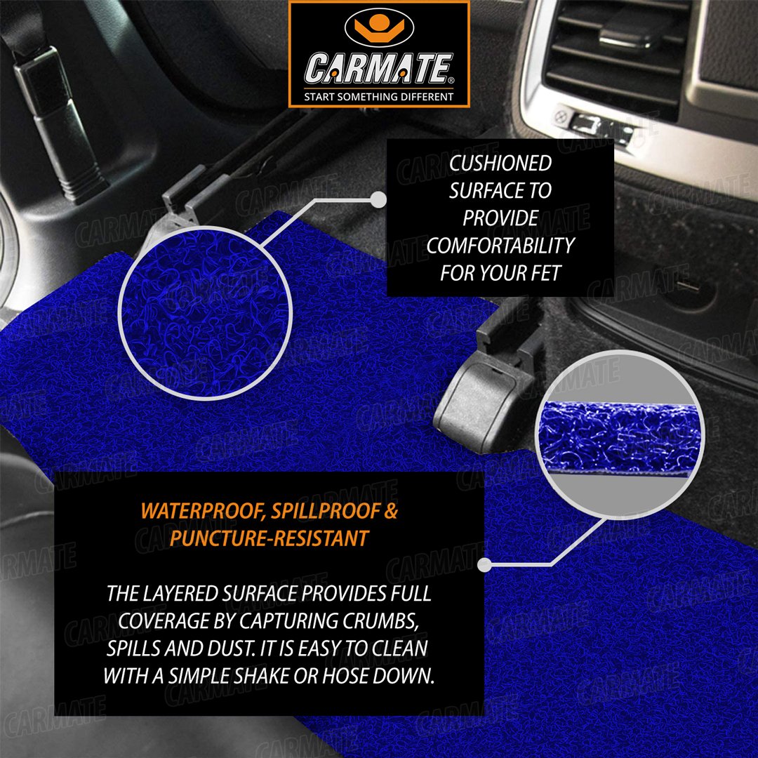 Carmate Single Color Car Grass Floor Mat, Anti-Skid Curl Car Foot Mats for Maruti Ciaz