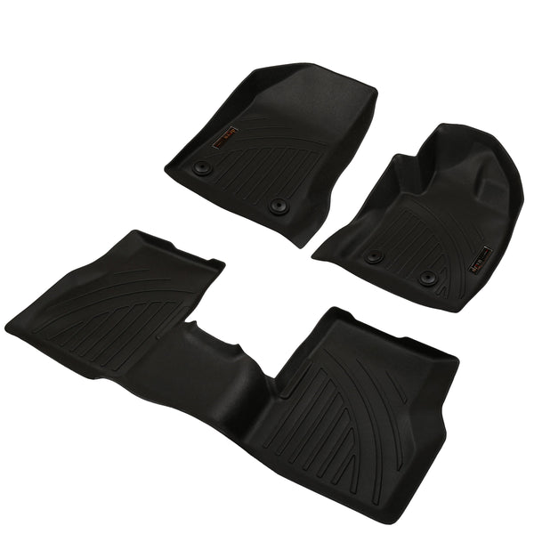 Drivn 5D TPV Car Foot Mat for Jeep Compass - Black, 5D Car Floor Mat, Customised Car Floor Mat for Jeep Compass (Set of 3) - CARMATE®
