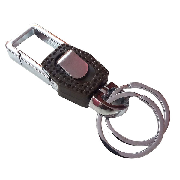 CARMATE Elegant Hook with Button, Solid Metal Key Ring/Keychain for Boys & Men Using Bike & Car(3713)