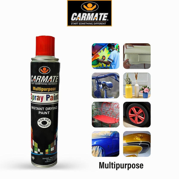 CARMATE Spray Paint - Ready to Use Aerosol Spray Paint for Car Bike Spray Painting Home & Furniture - 440 ML (RED) - CARMATE®