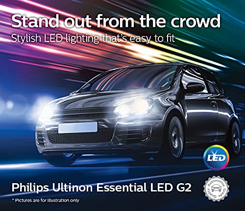 PHILIPS H1 Ultinon Essential G2 LED Lamp 6000K Luxeon (Pure White, 2 Pieces)