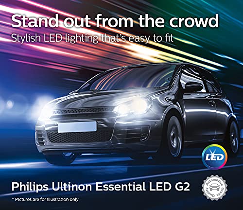 PHILIPS H4 Ultinon Essential G2 LED Lamp 6000K Luxeon (Pure White, 2 Pieces)