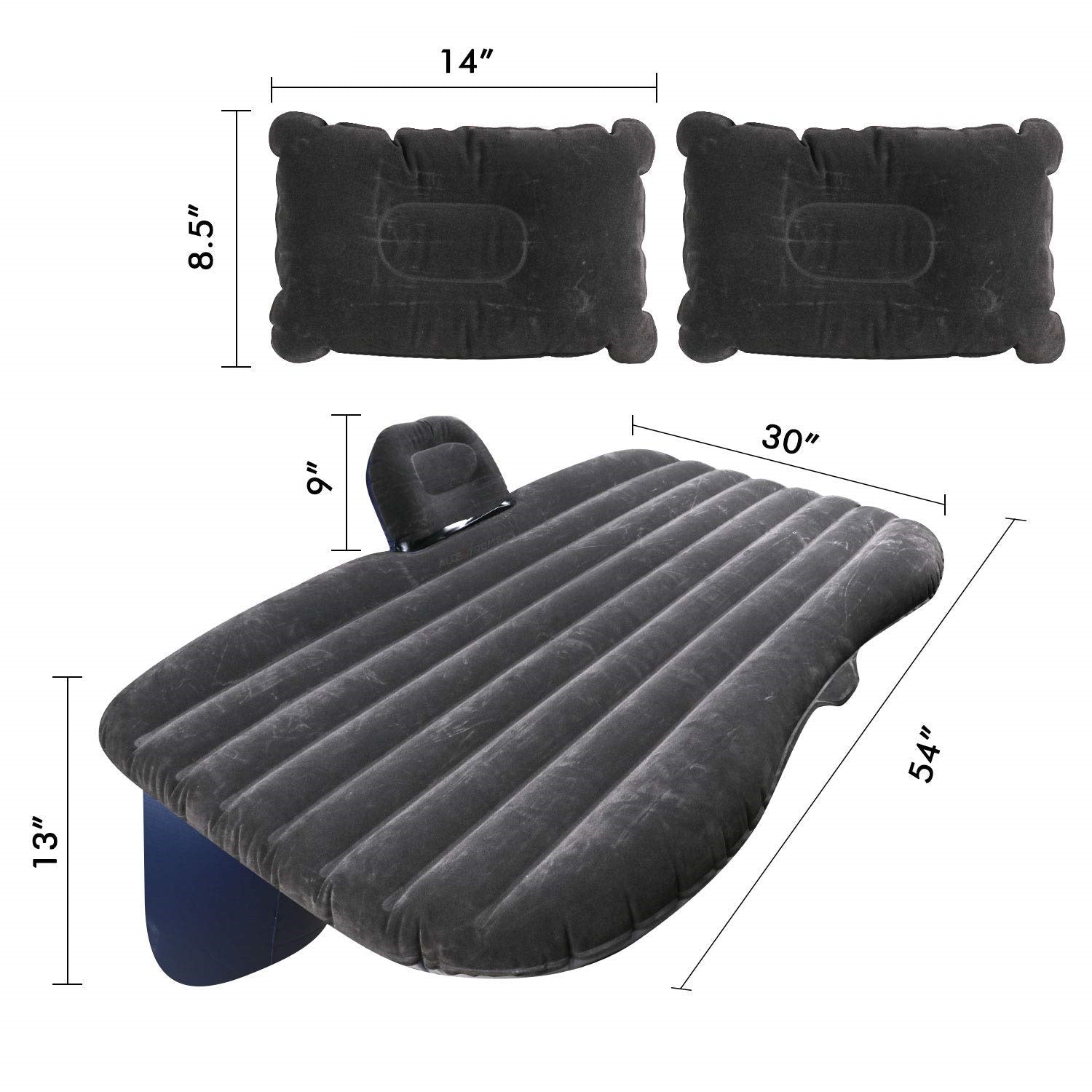 CARMATE Multifunctional Inflatable Car Bed Mattress with Two Air Pillows, Car Air Pump and Repair Kit