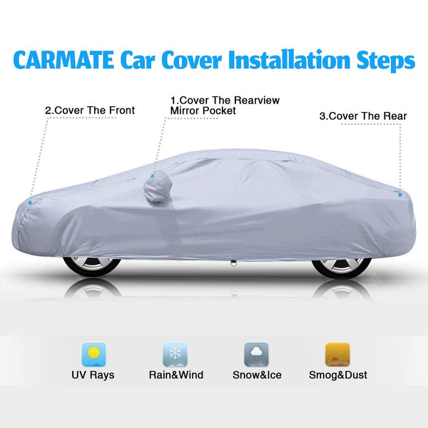Carmate Premium Car Body Cover Silver Matty (Silver) for  Honda - Brio - CARMATE®