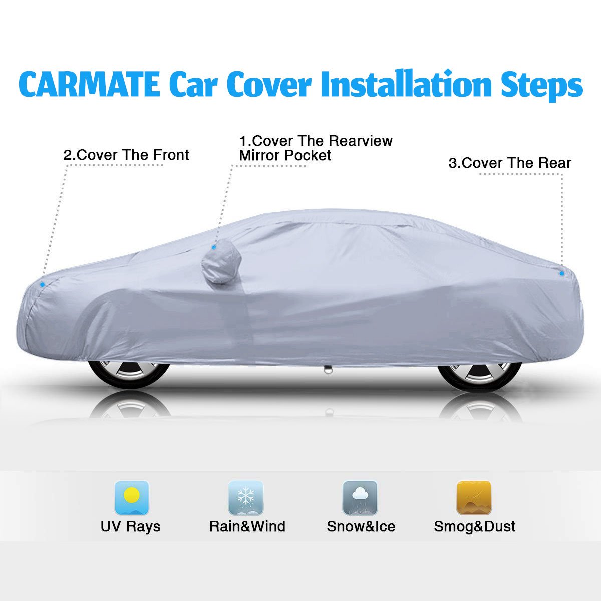 Carmate Premium Car Body Cover Silver Matty (Silver) for  Hyundai - Eon - CARMATE®