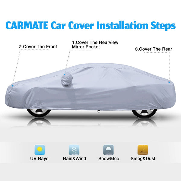 Carmate Premium Car Body Cover Silver Matty (Silver) for  Ford - Figo - CARMATE®