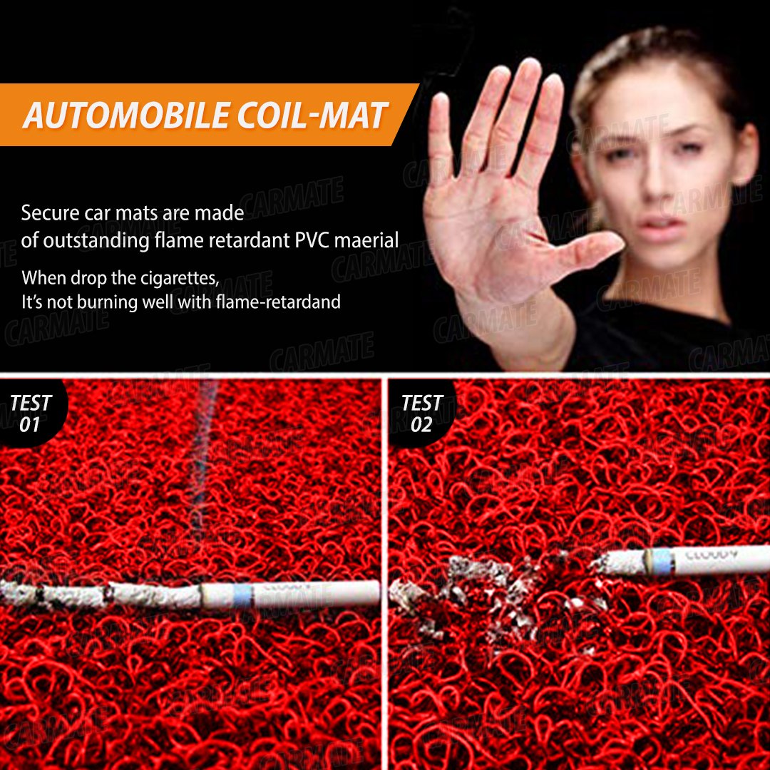 Carmate Single Color Car Grass Floor Mat, Anti-Skid Curl Car Foot Mats for Maruti Ciaz