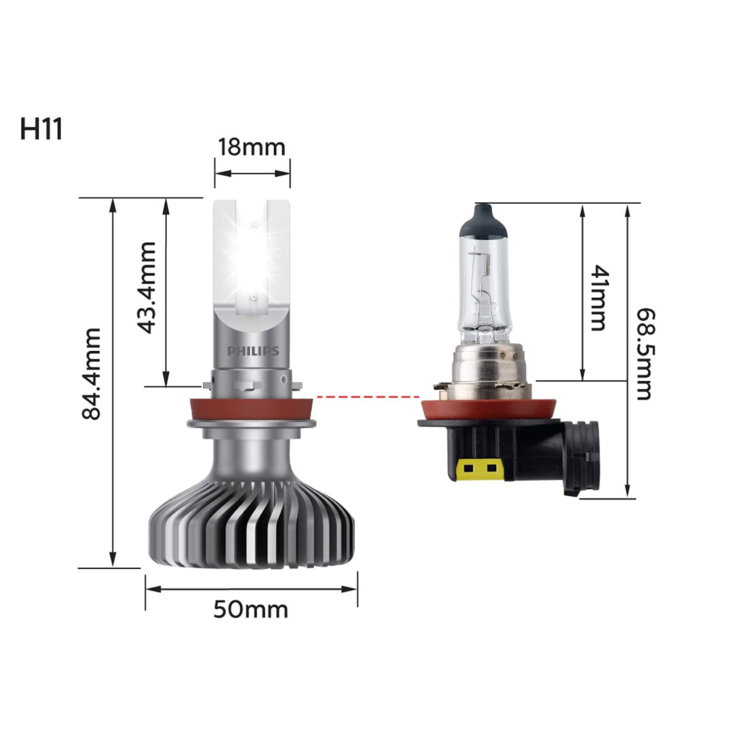 Philips11362XUX2 X-treme Ultinon H11 LED Headlight Bulb (Set of 2)