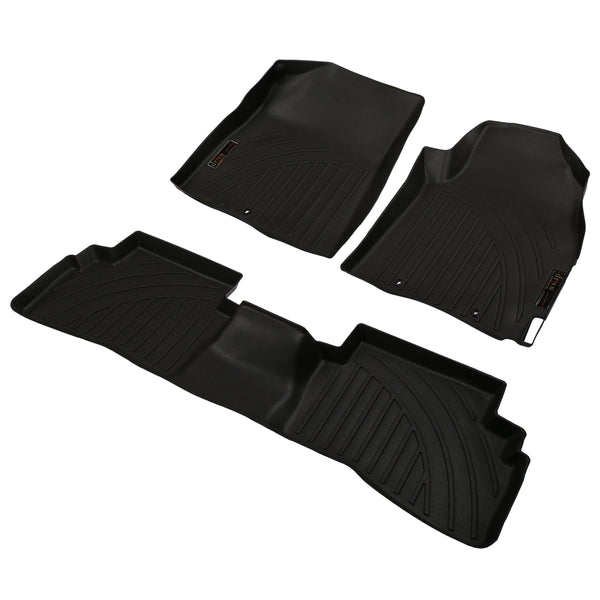Drivn 5D TPV Car Foot Mat for Hyundai Creta - Black, 5D Car Floor Mat, Customised Car Floor Mat for Hyundai Creta (Set of 3) - CARMATE®