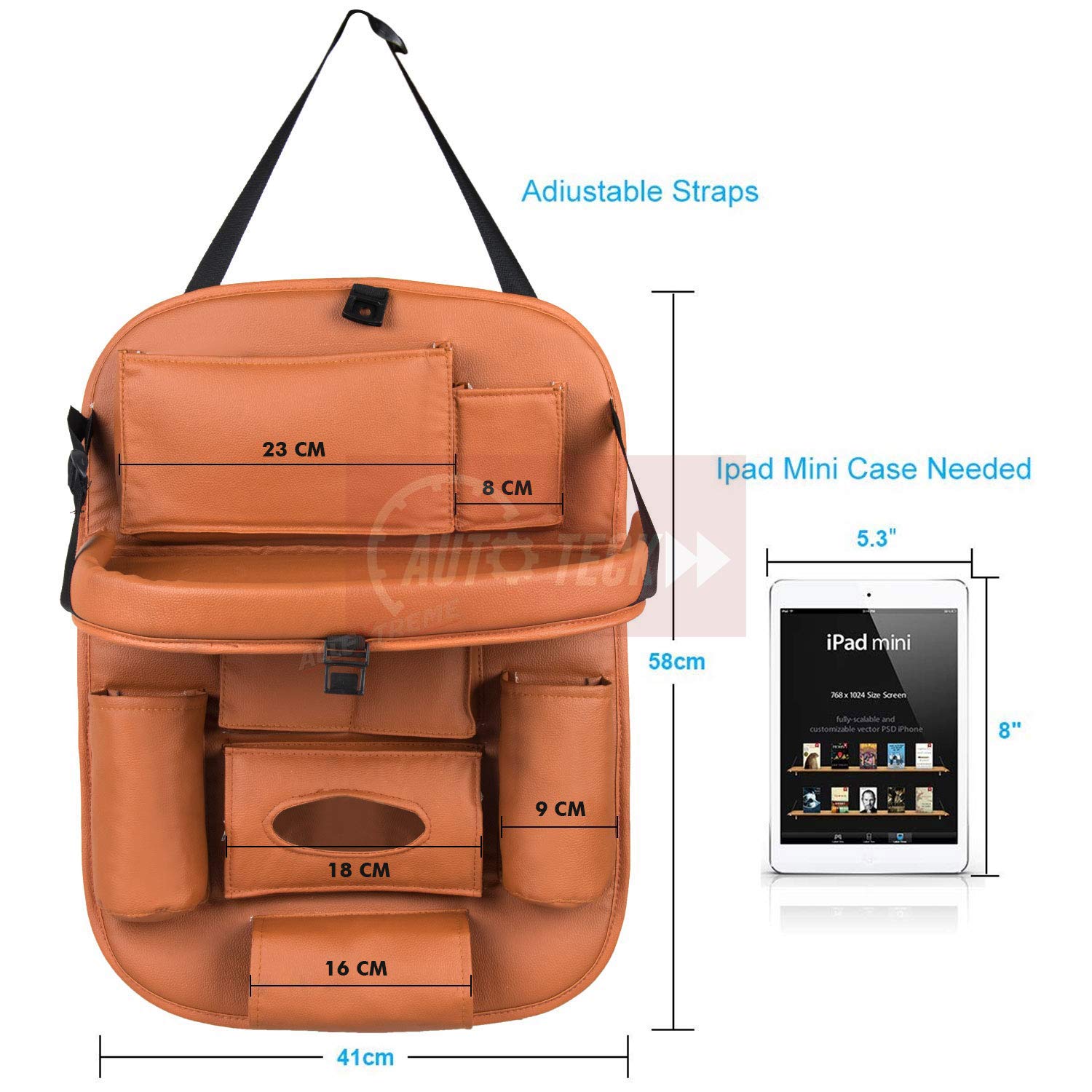 Car Seat Side Pocket Organizer, Custom For Cars, PU Leather Mini Stora