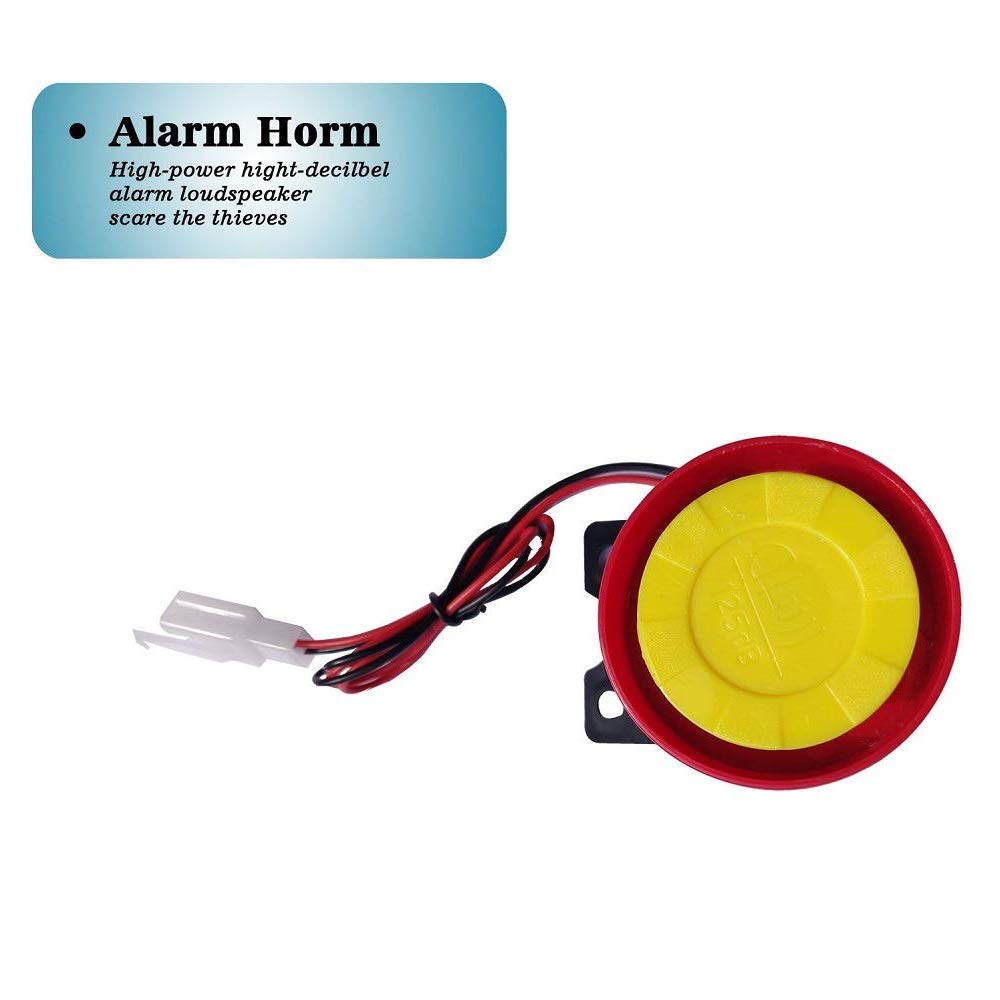 Bike Alarm Security System Button Remote Key Anti-Theft Alarm - (Black)