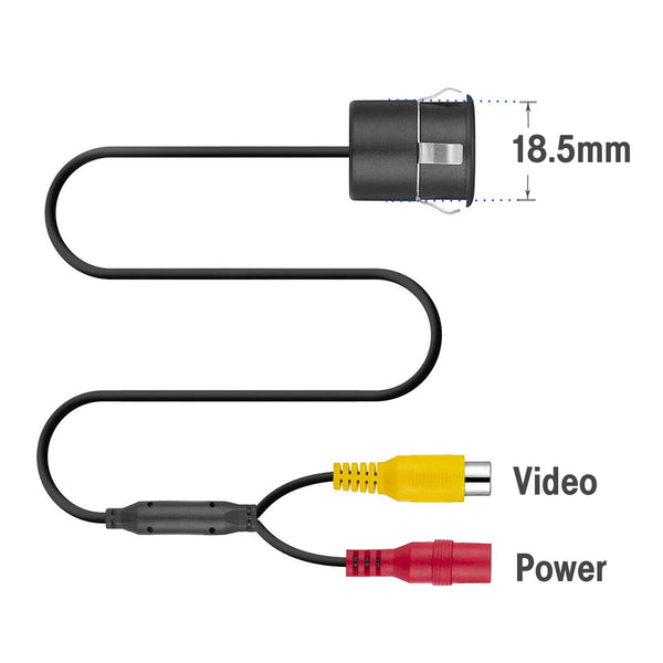 CARMATE Universal Reverse Parking Camera with LED | Bumper Camera 120Degree Wide Viewing Angle | 18.5mm Diameter (Camera with LED)